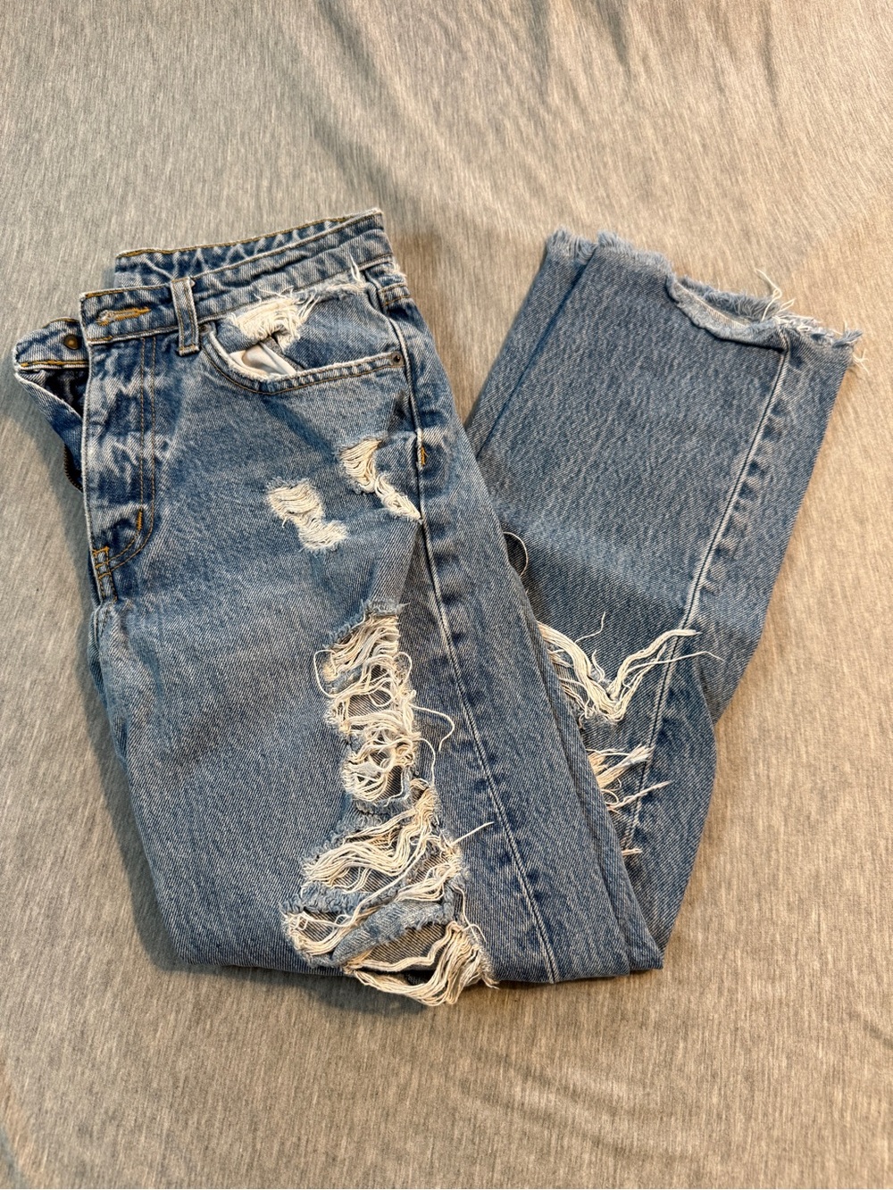 Ripped High-Rise Women’s Jeans - Light Blue